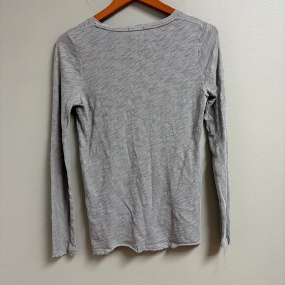 ATM Womens Slub Jersey Long Sleeve Destroyed Wash Tee Green Size XS Distressed - Picture 5 of 11